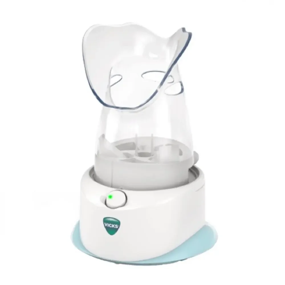 NEW VICKS White Clear Plastic Personal Steamer Steam Inhaler Desktop Portable
